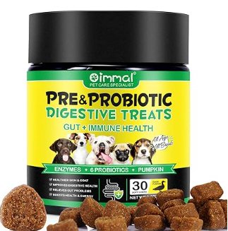 Comprimidos para mastigar probióticos para todos os cães, guloseimas digestivas pré e probióticas (desconforto no estômago, inchaço, comichão, diarreia) (120 gr, 30 unidades) - PetDoctors - Loja Online