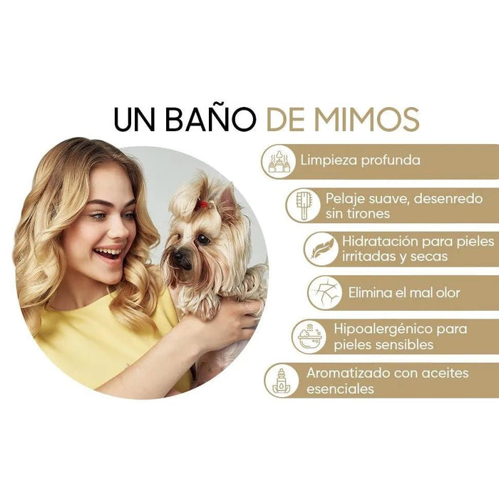 Condicionador para cães e gatos (500 ml) - Hidratante e Desembaraçante para peles sensíveis, suave para todos os tipos de pêlo e raças, hipoalergénico com óleo de côco e lavanda - PetDoctors - Loja Online