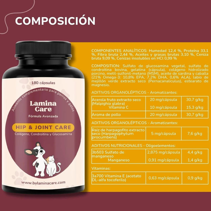 Condoprotetor para cães com glucosamina, Condritiona, colageno e mexilhão lábios verdes - 180 cápsulas, anti - inflamatório 100% natural - Fortalece articulações e anca - PetDoctors - Loja Online
