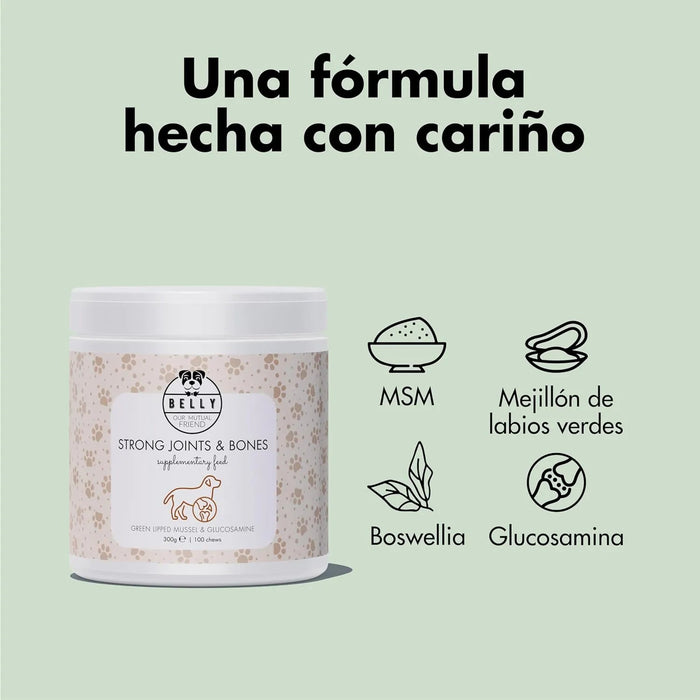 Condroprotetor de glucosamina e MSM, fortalece os ossos e as articulações, 100 unidades com sabor a frango - 1 unidade diária (Belly®) - PetDoctors - Loja Online