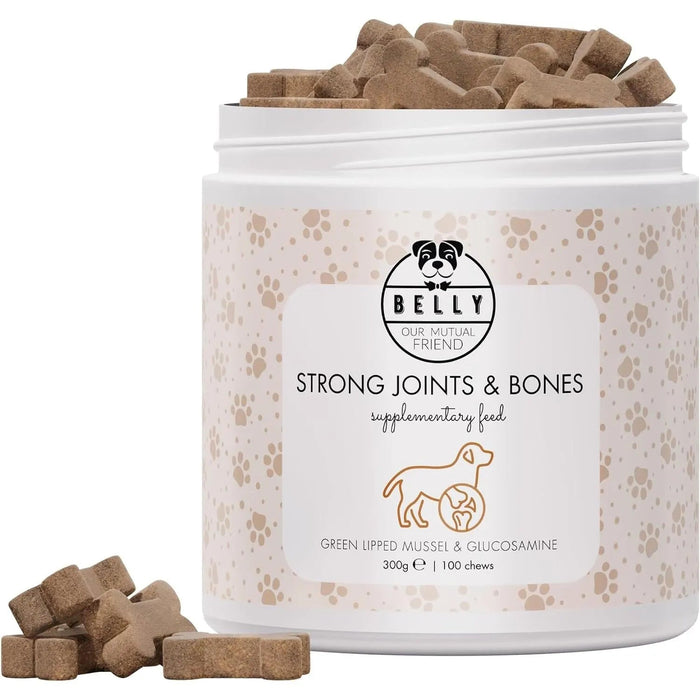 Condroprotetor de glucosamina e MSM, fortalece os ossos e as articulações, 100 unidades com sabor a frango - 1 unidade diária (Belly®) - PetDoctors - Loja Online