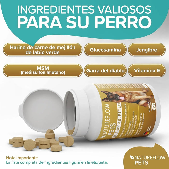 Condroprotetor para Cães com Mexilhão de Lábio Verde, Glucosamina e MSM | Natureflow - PetDoctors - Loja Online