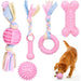 Conjunto de 5 peças / brinquedos para dentição de cachorros, brinquedo de limpeza dentária, em borracha para cães - PetDoctors - Loja Online