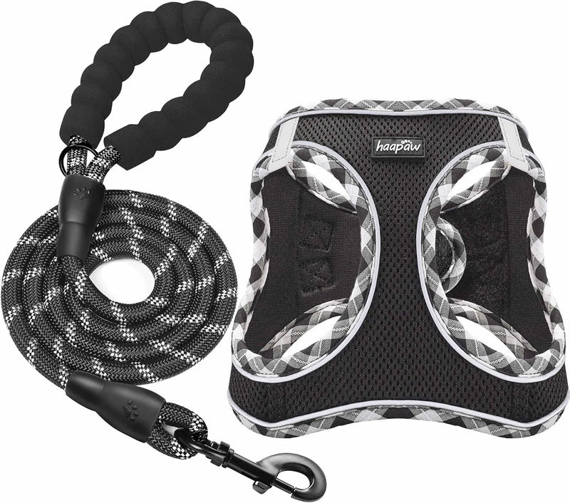 Conjunto de arnês refletor e trela para cão, ajustável e acolchoado - PetDoctors - Loja Online