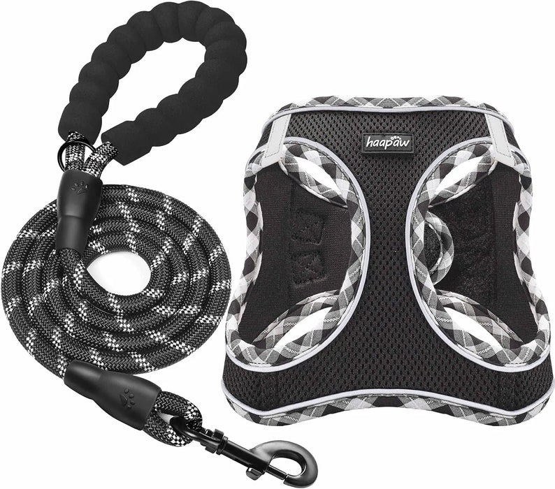 Conjunto de arnês refletor e trela para cão, ajustável e acolchoado - PetDoctors - Loja Online