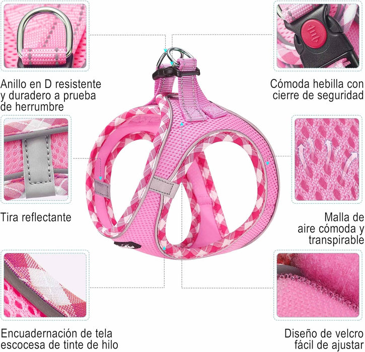 Conjunto de arnês refletor e trela para cão, ajustável e acolchoado - PetDoctors - Loja Online