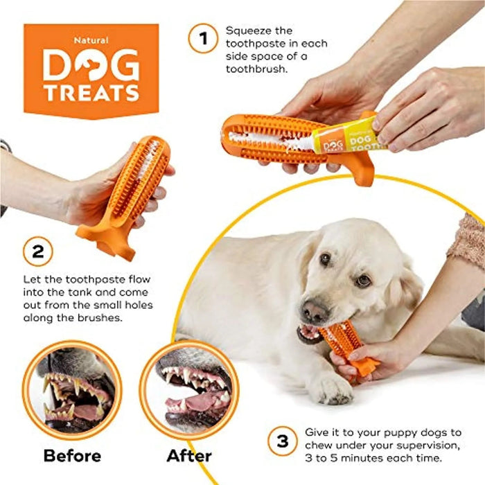 Conjunto de Escova de Dentes e Pasta de Dentes "Natural Dog" para Cães, 100% Natural - PetDoctors - Loja Online