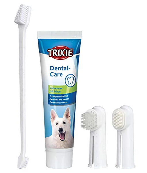 Conjunto de Higiene Oral TRIXIE, Pasta e escovas dedeiras, para cães - PetDoctors - Loja Online