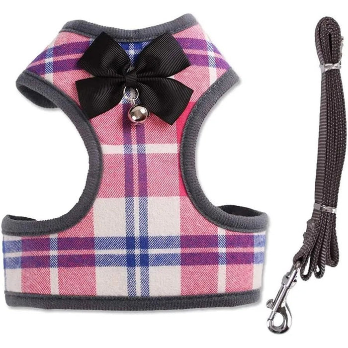 Conjunto de Trela e Arnês / Peitoral para Gatos ou Cães Pequenos, Macio e Respirável - PetDoctors - Loja Online