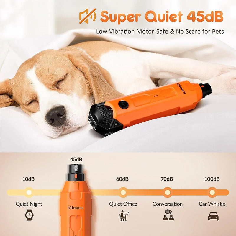 Cortador e Lima de unhas elétrica para cães, ajustável 6 velocidades, com luz LED, recarregável - PetDoctors - Loja Online