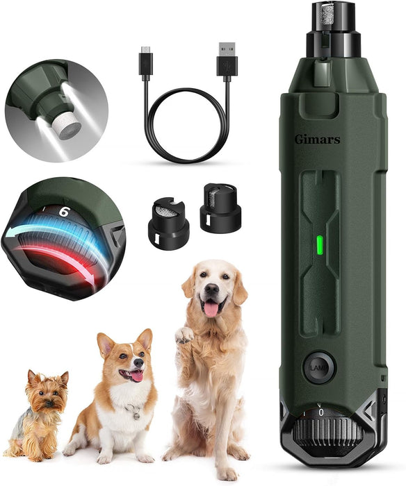 Cortador e Lima de unhas elétrica para cães, ajustável 6 velocidades, com luz LED, recarregável - PetDoctors - Loja Online