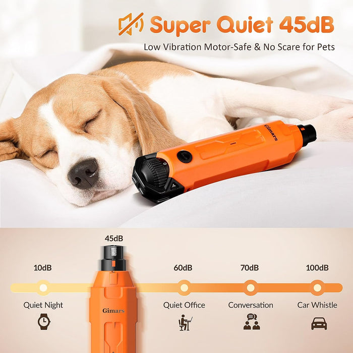 Cortador e Lima de unhas elétrica para cães, ajustável 6 velocidades, com luz LED, recarregável - PetDoctors - Loja Online