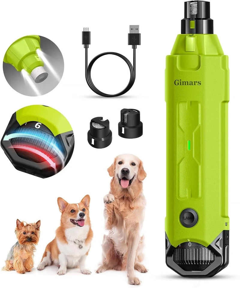 Cortador e Lima de unhas elétrica para cães, ajustável 6 velocidades, com luz LED, recarregável - PetDoctors - Loja Online