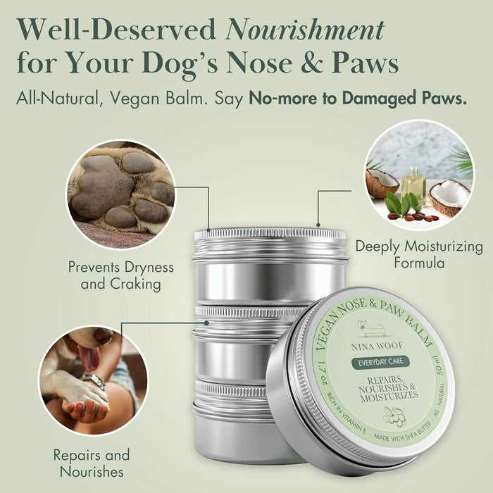 Creme Vegan para Cães - Almofadas das patas e Nariz - cera e BEJOOY - hidratante natural com ingredientes orgânicos e manteiga de karité - 100% seguro para lamber (50 ml) - PetDoctors - Loja Online