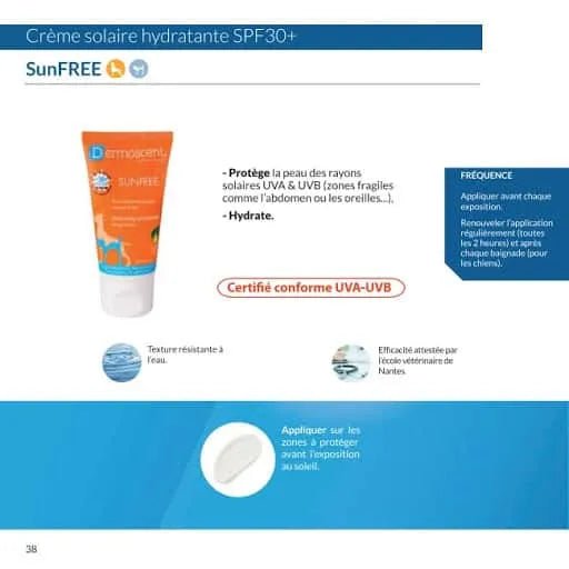 DERMOSCENT SUNFREE 30 ML - Protector Solar (nariz, patas, orelhas) - PetDoctors - Loja Online
