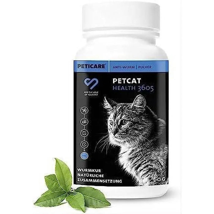 Desparasitante antiparasitário para gatos, pó de ervas, 100% natural com curcuma e tomilho contra vermes intestinais, higiene intestinal (Peticare) - PetDoctors - Loja Online