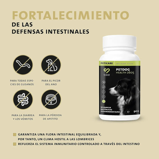 Desparasitante interno - antiparasitas para cães, 100% natural, com curcuma e tomilho, contra vermes interestinais - Peticare - PetDoctors - Loja Online