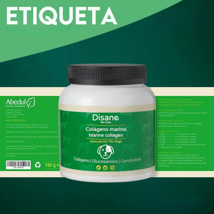 DISANE Condroprotetor para cães | Condoprotetor para cães natural para o cuidado das articulações dos cães, protege e restaura ossos, com colagénio marinho - PetDoctors - Loja Online
