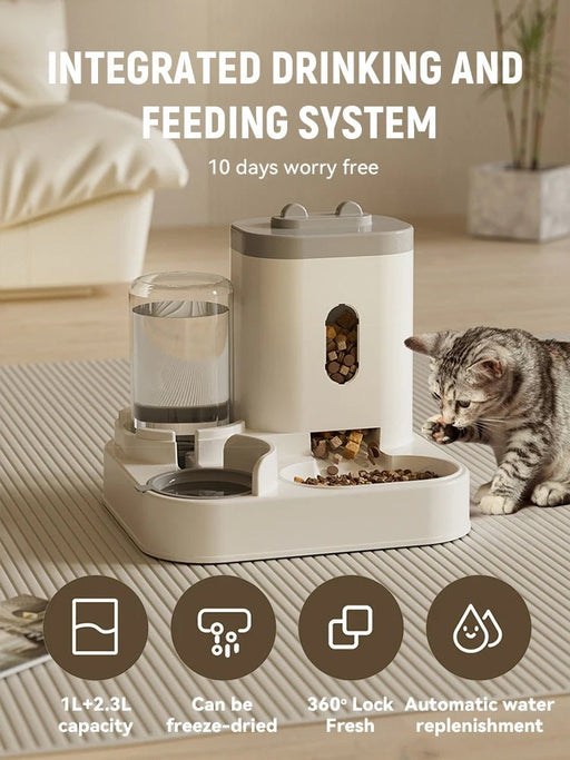 Dispensador de água e alimentos para gatos, com grande capacidade, abastecimento de água potável + recipiente de alimentos - PetDoctors - Loja Online