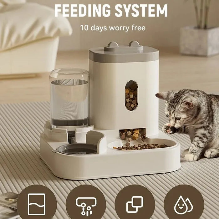 Dispensador de água e alimentos para gatos, com grande capacidade, abastecimento de água potável + recipiente de alimentos - PetDoctors - Loja Online