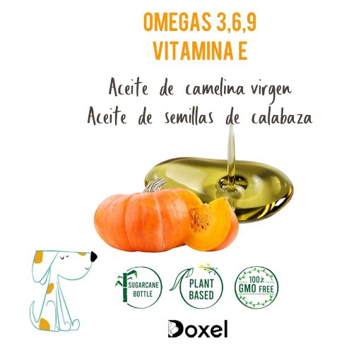 DOXEL Original 4ALL - Óleo para cães | Suplemento natural, sistema imunitário reforçado, articulações saudáveis, pêlo brilhante, pele saudável, ácidos gordos ômega 3 6 9, vitamina E - PetDoctors - Loja Online