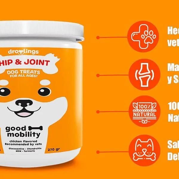 Droolings Condroprotetor e anti - inflamatório com 135 unidades, para cães - Suplemento natural para anca e articulações - PetDoctors - Loja Online