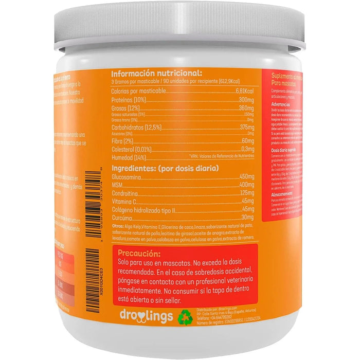 Droolings Condroprotetor e anti - inflamatório com 135 unidades, para cães - Suplemento natural para anca e articulações - PetDoctors - Loja Online