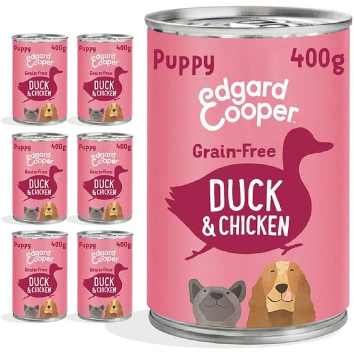 Edgard & Cooper Comida húmida para Cães, Puppy e Júnior - Sem cereais 400 gr x 6 latas, alimentação saudável saborosa e equilibrada - PetDoctors - Loja Online