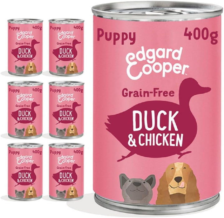 Edgard & Cooper Comida húmida para Cães, Puppy e Júnior - Sem cereais 400 gr x 6 latas, alimentação saudável saborosa e equilibrada - PetDoctors - Loja Online