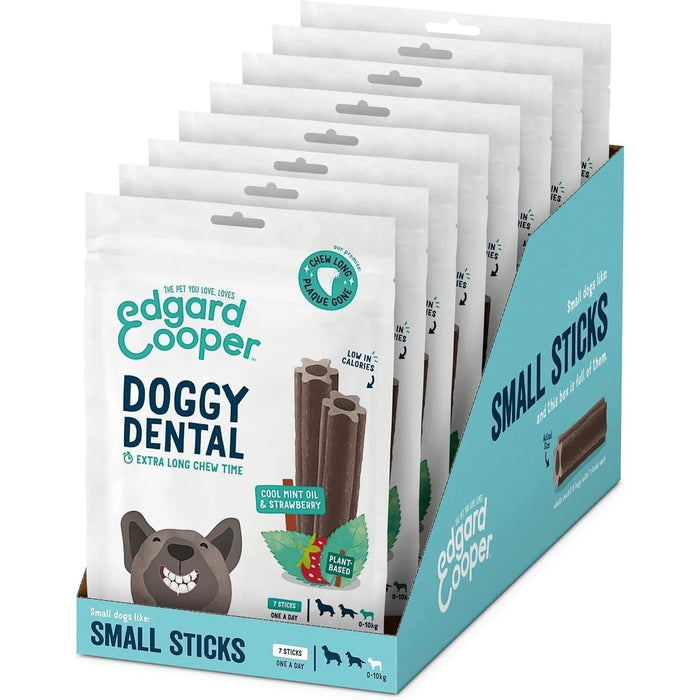 Edgard & Cooper Dental Stick para cães pequenos 56 barras para a higiene oral - prémios naturais sem cereais 7 Sticks x 8 Eucalipto e maçã, higiene oral, baixo em calorias, hálito fresco - PetDoctors - Loja Online