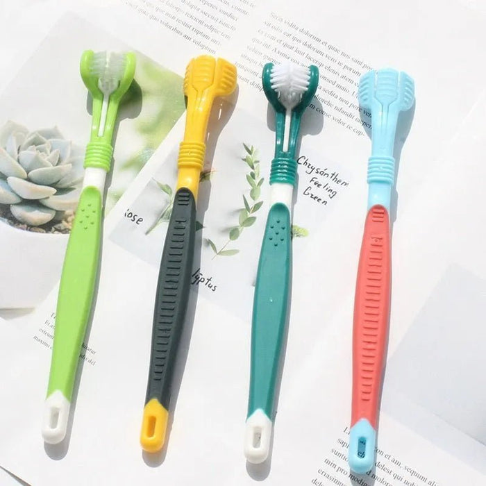 Escova de Dentes de 3 cabeças, multi - ângulo, para Cães e Gatos - PetDoctors - Loja Online