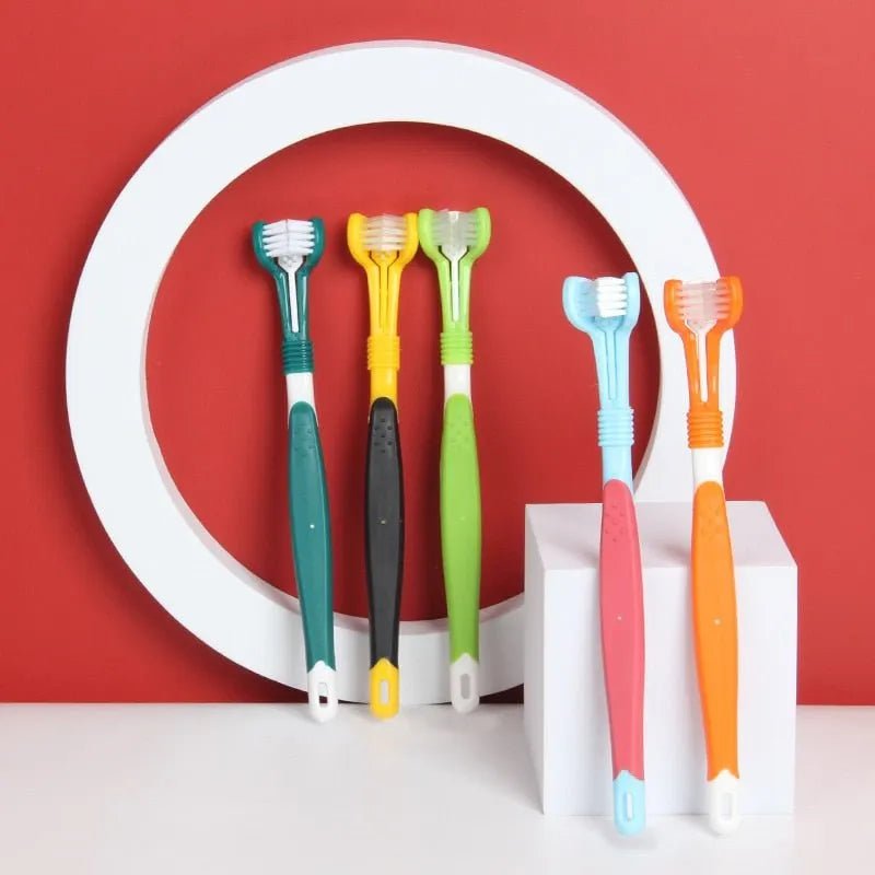 Escova de Dentes de 3 cabeças, multi - ângulo, para Cães e Gatos - PetDoctors - Loja Online