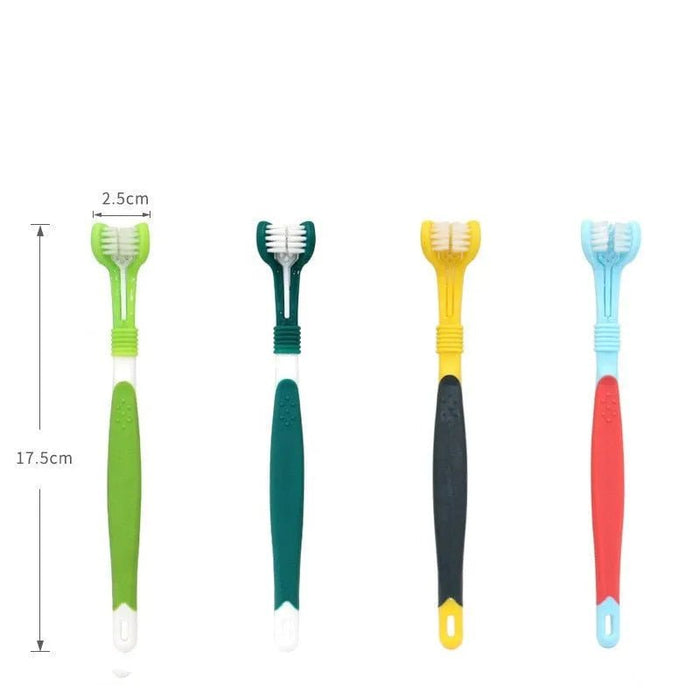 Escova de Dentes de 3 cabeças, multi - ângulo, para Cães e Gatos - PetDoctors - Loja Online
