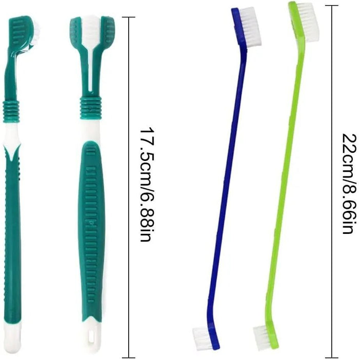 Escova de dentes para cães, 4 escovas de dentes - 2 de 3 cabeças e 2 normais - PetDoctors - Loja Online