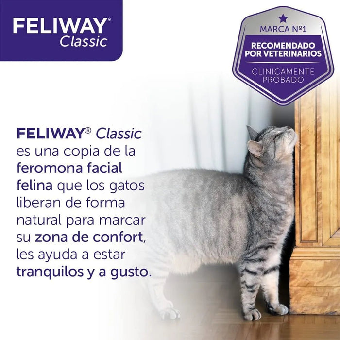 FELIWAY Classic - Antistress para gatos - marcação com urina, medos, mudanças no ambiente, arranhões verticais - difusor + substituição 48 ml - PetDoctors - Loja Online