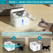 Fonte de água com sensor de movimento, para gatos e cães, 3,2 litros, bateria recarregável de 2600 mAh, bomba e filtro silenciosos (branca ou azul) - PetDoctors - Loja Online