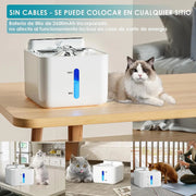 Fonte de água com sensor de movimento, para gatos e cães, 3,2 litros, bateria recarregável de 2600 mAh, bomba e filtro silenciosos (branca ou azul) - PetDoctors - Loja Online