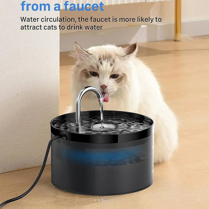 Fonte para gatos, bebedor para gatos em forma de torneira, bomba de água super silenciosa, dois padrões de fluxo de água - PetDoctors - Loja Online