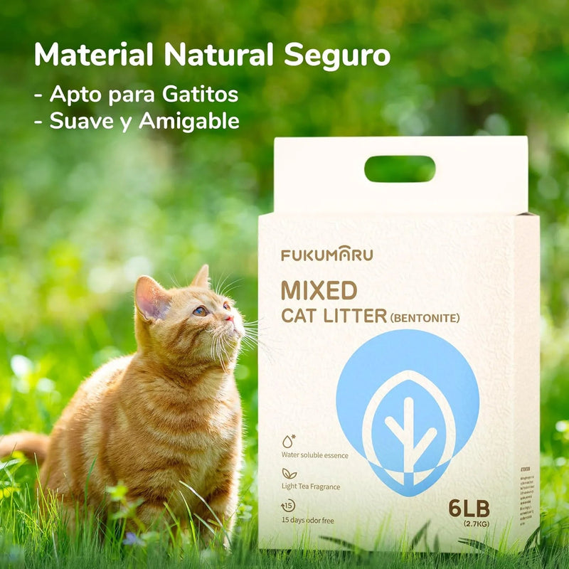 FUKUMARU Areia de tofu CHÁ BRANCO para gatos - areia aglomerante para gatos, tofu e bentonita para gatos, livre de pó e fácil de aglomerar, controlo de odores (chá branco), pode ser descartado na sanita - PetDoctors - Loja Online