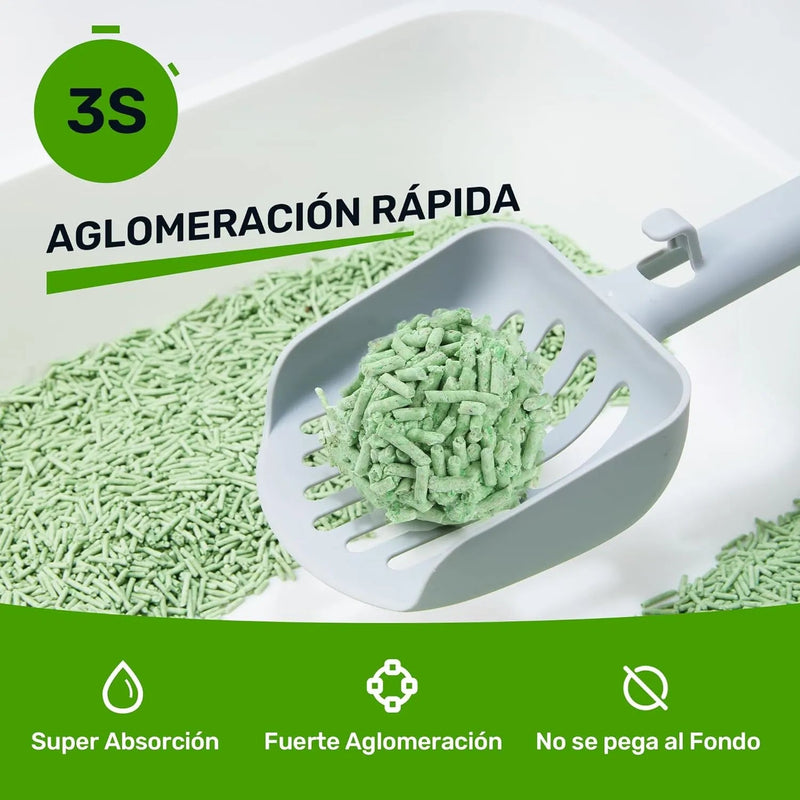 FUKUMARU Areia de tofu CHÁ VERDE para gatos - areia aglomerante para gatos, controlo de odores com aroma de chá verde, livre de pó e fácil de aglomerar, descartável em casa de banho - PetDoctors - Loja Online