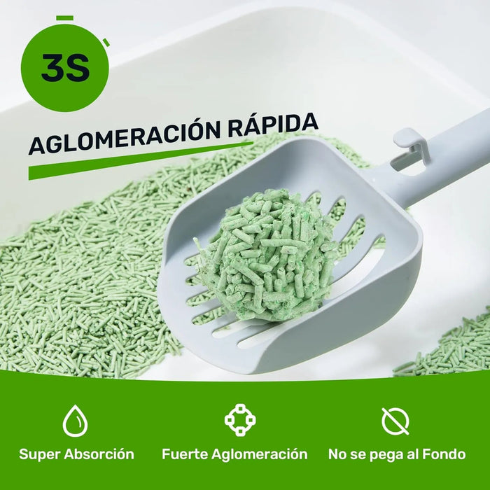 FUKUMARU Areia de tofu CHÁ VERDE para gatos - areia aglomerante para gatos, controlo de odores com aroma de chá verde, livre de pó e fácil de aglomerar, descartável em casa de banho - PetDoctors - Loja Online