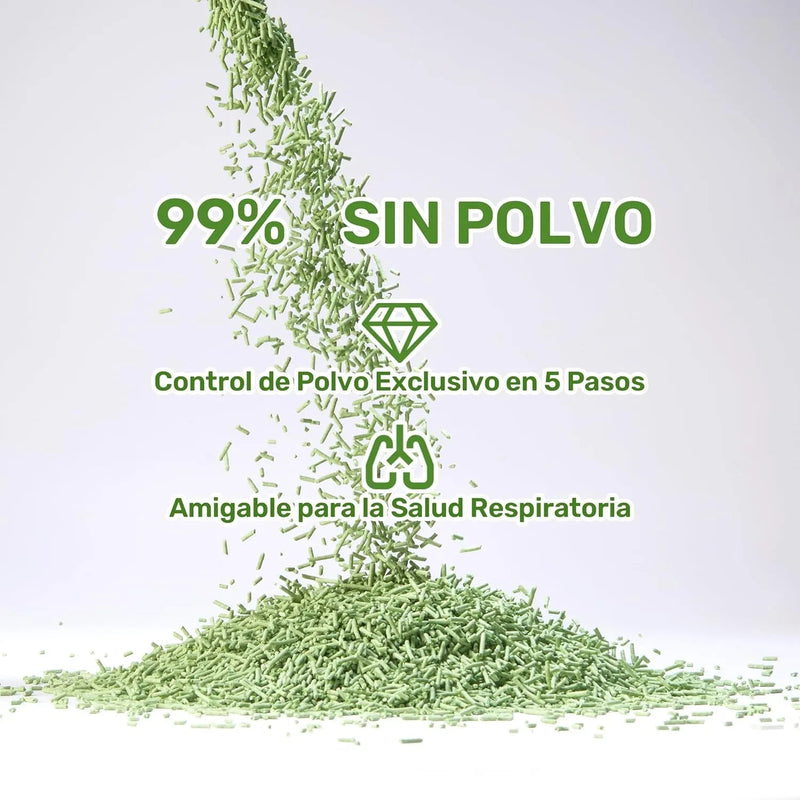 FUKUMARU Areia de tofu CHÁ VERDE para gatos - areia aglomerante para gatos, controlo de odores com aroma de chá verde, livre de pó e fácil de aglomerar, descartável em casa de banho - PetDoctors - Loja Online