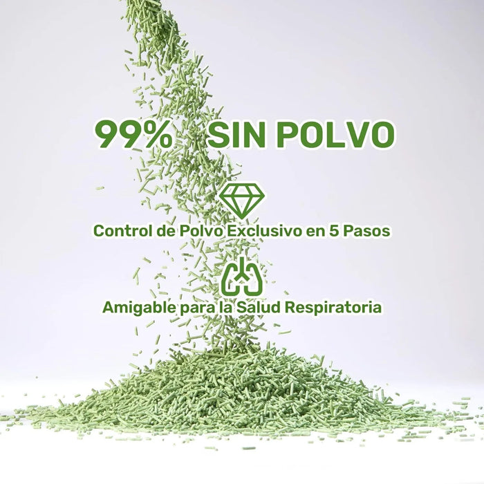 FUKUMARU Areia de tofu CHÁ VERDE para gatos - areia aglomerante para gatos, controlo de odores com aroma de chá verde, livre de pó e fácil de aglomerar, descartável em casa de banho - PetDoctors - Loja Online