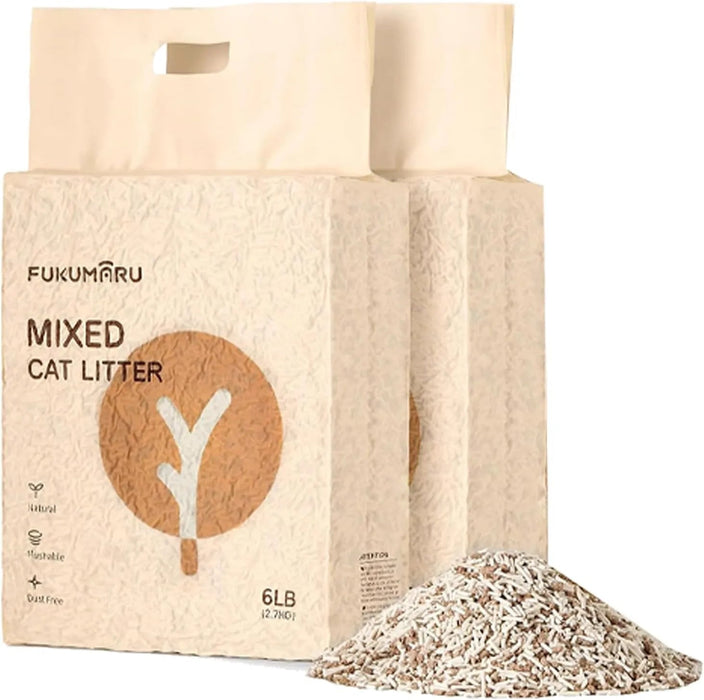 FUKUMARU Areia de tofu de MACIEIRA para gatos - areia aglomerante para gatos, mistura de pellets de madeira de macieira, sem pó e fácil de aglomerar, controlo de odor, pode ser despejado na sanita - PetDoctors - Loja Online