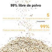 FUKUMARU Areia de tofu de MACIEIRA para gatos - areia aglomerante para gatos, mistura de pellets de madeira de macieira, sem pó e fácil de aglomerar, controlo de odor, pode ser despejado na sanita - PetDoctors - Loja Online