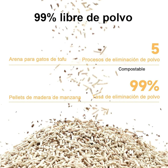 FUKUMARU Areia de tofu de MACIEIRA para gatos - areia aglomerante para gatos, mistura de pellets de madeira de macieira, sem pó e fácil de aglomerar, controlo de odor, pode ser despejado na sanita - PetDoctors - Loja Online
