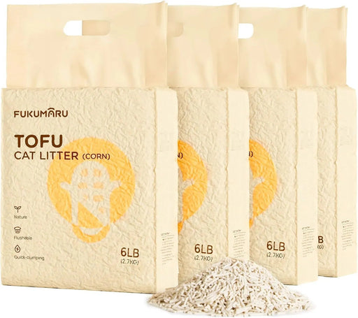 FUKUMARU Areia de tofu MILHO para gatos - areia aglomerante para gatos, mistura de pellets de milho, livre de pó e fácil de aglomerar, controlo de odores, pode ser descartado na sanita - PetDoctors - Loja Online