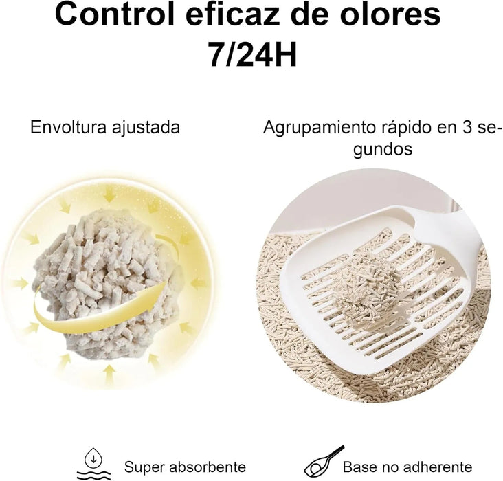 FUKUMARU Areia de tofu MILHO para gatos - areia aglomerante para gatos, mistura de pellets de milho, livre de pó e fácil de aglomerar, controlo de odores, pode ser descartado na sanita - PetDoctors - Loja Online