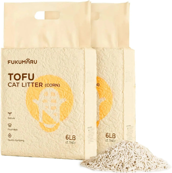 FUKUMARU Areia de tofu MILHO para gatos - areia aglomerante para gatos, mistura de pellets de milho, livre de pó e fácil de aglomerar, controlo de odores, pode ser descartado na sanita - PetDoctors - Loja Online