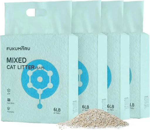 FUKUMARU Areia de tofu para gatos, areia aglomerante rápida para gatos com material superabsorvente, absorção instantânea e sem poeira, controlo de odores - PetDoctors - Loja Online